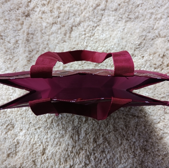 Lululemon Reusable Shopping Gift Bag Small Tote Maroon - Picture 4 of 5